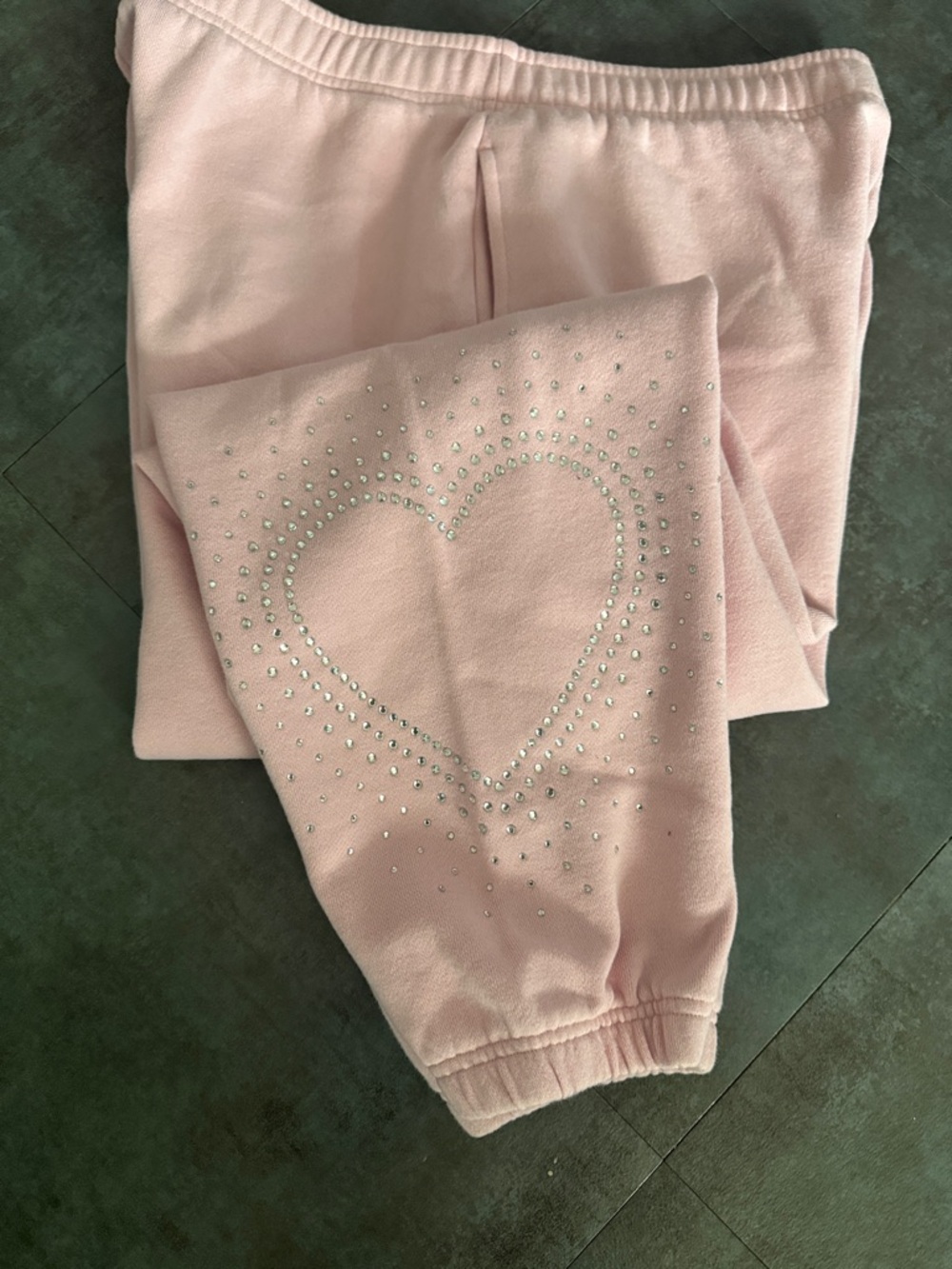 Victoria’s Secret PINK rhinestone heart sweatpant